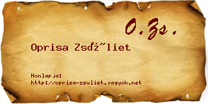 Oprisa Zsüliet névjegykártya